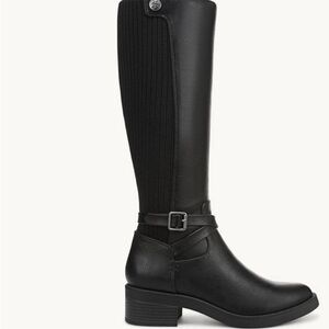 Life Stride Black Leather  Knee-High Boots